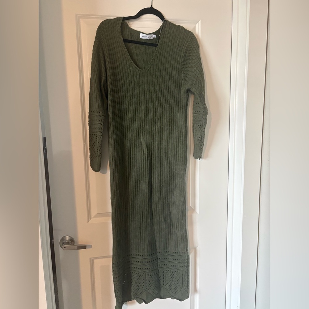 Petal & Pup Forest Green Long Sleeve Dress
